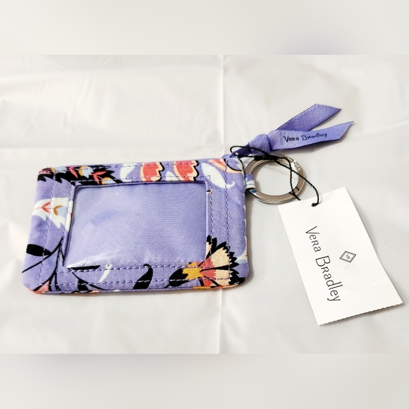 Vera Bradley Zip ID Case Key Ring Coastal Paradise NWT - Picture 6 of 7